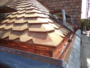 Sheet-metal gutter linings, whether made of copper, lead or both, are relatively involved and require the services of a highly skilled artisan craftsman.