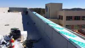 The hospital has more than 2,500 lineal feet of edge metal, which would’ve taken Diamond Roofing three weeks to fabricate. It saved time and labor to order prefabricated edge metal.