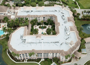 The two buildings in the retirement facility were still occupied during the reroof project, creating an additional challenge during installation, but the work came in on schedule and within budget. 