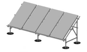 The framing of the solar mounting system features a carbon steel finish that is hot dip galvanized per ASTM A 123.
