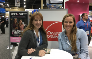 Karen E. Laine (left) and Mina Starsiak were on hand at the 2017 International Roofing Expo to offer design advice to show attendees. Photo: Chris King. 
