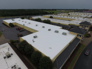 Peach State installed a mechanically attached TPO system over the existing modified bitumen roof system on two buildings totaling approximately 75,400 square feet.