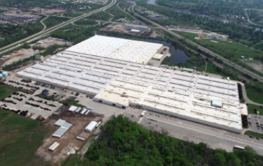 The existing PVC roof on the GM After Sales Warehouse, Lansing, Mich., was removed and recycled into new PVC roofing material, a portion of which was reinstalled on this project and helped it achieve RoofPoint certification.