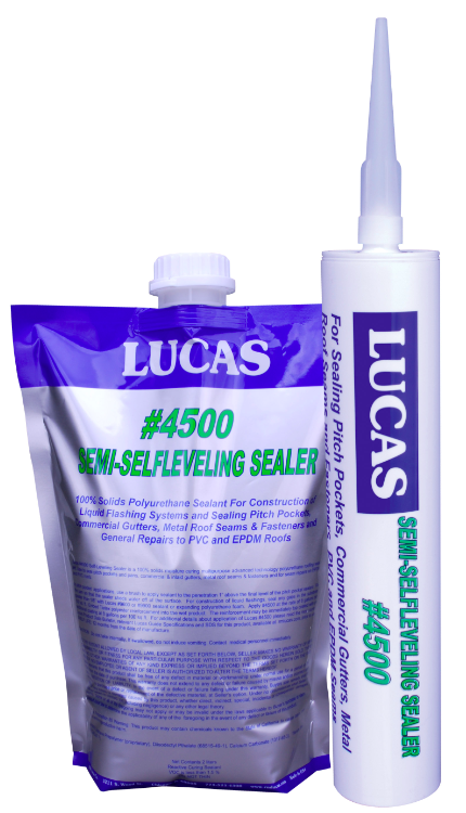 Lucas has added two new package designs to the #4500 Semi-Self Leveling Joint Sealer.