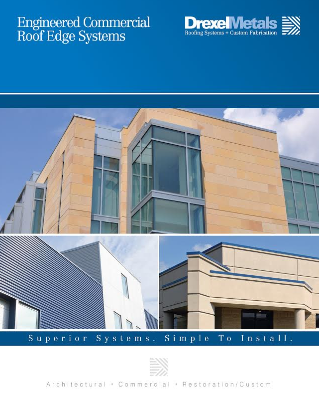 Engineered Commercial Roof Edge Systems, a brochure from Drexel Metals, offers architects and contractors an array of watertight solutions for specifying and installing perimeter edge systems.