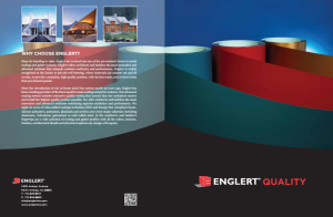 Englert's brochure outlines the 67 different steps Englert takes in testing and quality control to ensure customers of high-quality metal coating.