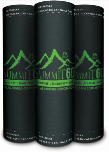Atlas Roofing, a producer of felt underlayment, produces a lightweight, synthetic alternative to organic felt known as Summit 60.