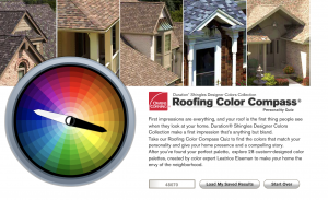 Homeowners can take the online Roofing Color Compass Color Personality Quiz, which features 10 fun questions that help lead a homeowner to their “color personality.” It also offers up the Owens Corning shingle colors that complement their personality.
