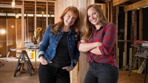 Karen E Laine (left) and Mina Starsiak, home renovation experts and the hosts of HGTV’s “Good Bones,” helped unveil the selection of the 2018 Shingle Color of the Year.