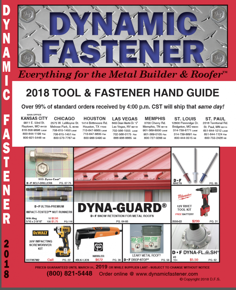 Dynamic Fastener Releases New Tool and Fastener Hand Guide Roofing