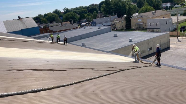 The winner in the category Roof SPF Over 40,000 Square Feet was West Roofing Systems with supplier SWD for Sharpsville Container.