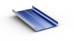 The Trap-Tee symmetrical metal roofing system from McElroy Metal is a site-formed, mechanically seamed system, measuring 2-3/4-inches tall.