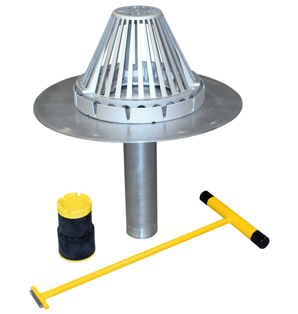 TRUFAST offers the EasySeal retrofit roof drain. This feature-rich drain is designed to quickly address the need to replace existing roof drains in a re-roofing application.